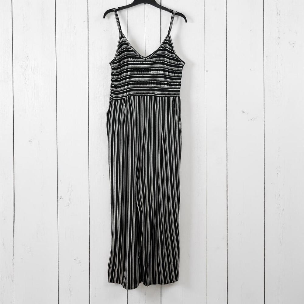 Xhilaration Striped Jumpsuit XL Wide Leg Smocked Y2K Minimalist